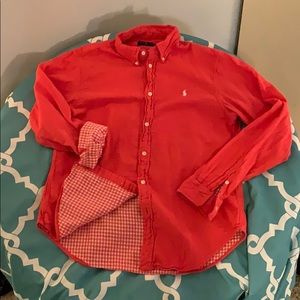 coral polo button up
